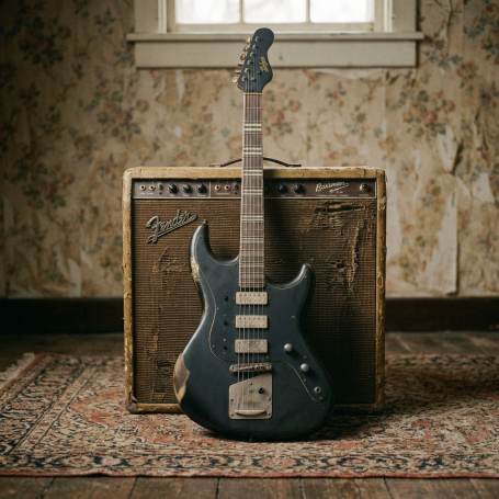 Hofner Galaxie 176 CT - Black Matt over Silver Sparkle - Master Build Relic