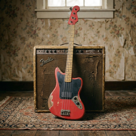 Fender Squier Jaguar  - Hot Rod Red - Master Build Relic