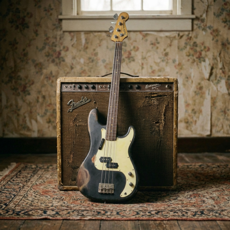 Silverian Precision Bass - Black Matt - Master Build Relic